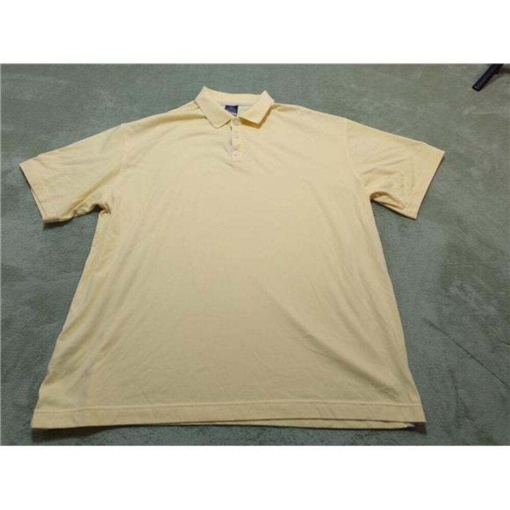 Nike Golf Shirt Mens XXL Yellow Dri-Fit Short Sleeve Polo Swoosh Performance